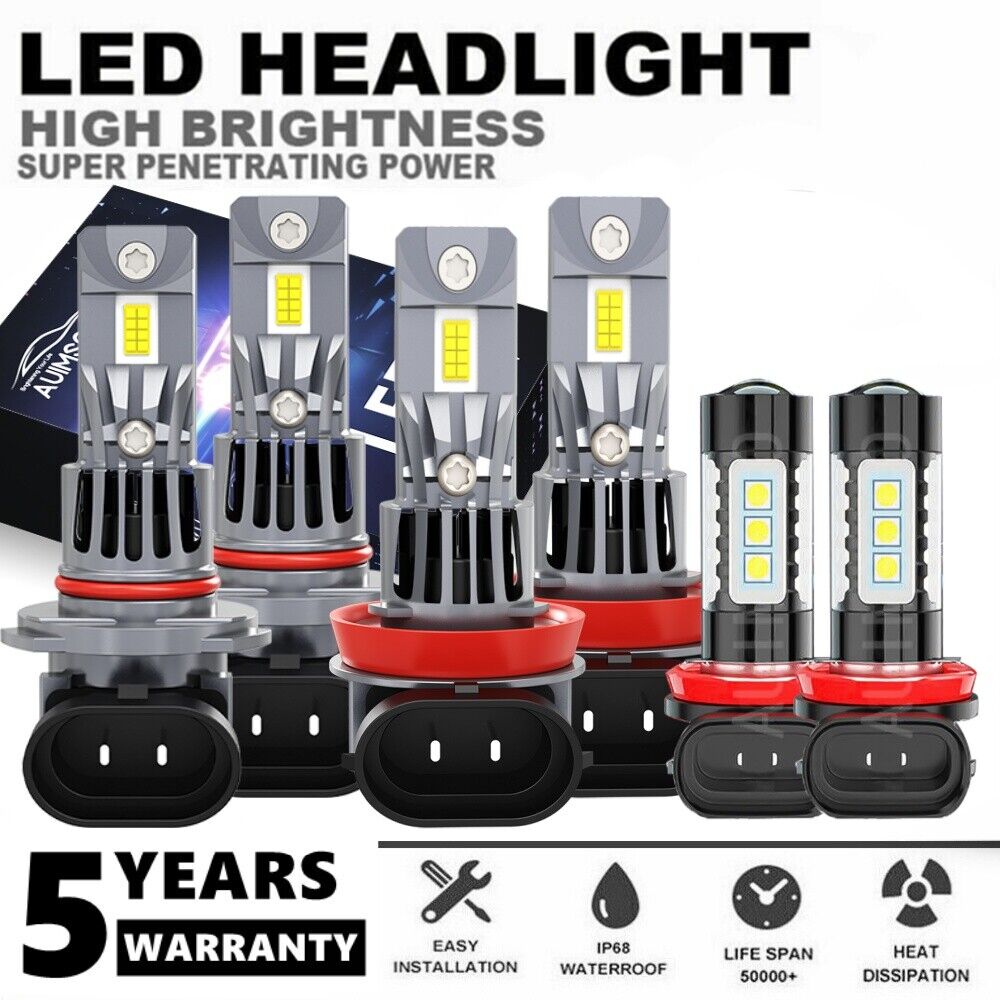 For Nissan TITAN XD 2016-2019 LED Headlights Bulbs High Low Beam + Fog Light Kit
