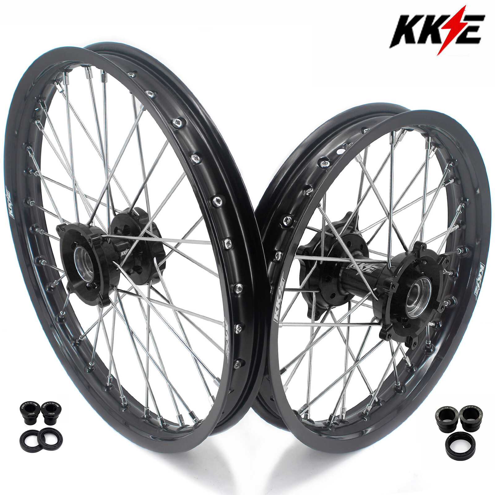 KKE 19/16 Dirt Bike Wheels for KTM 85 SX 2021-2024 Husqvarna TC 85 Black Rim Hub