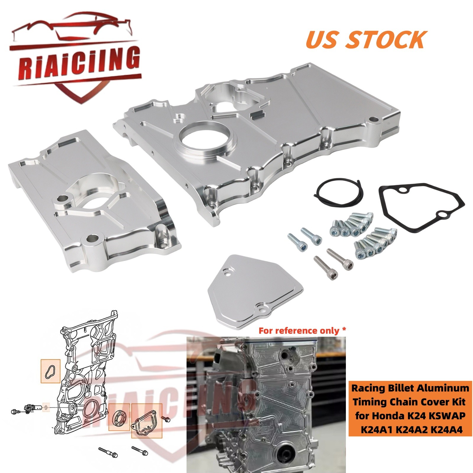 Billet CNC Timing Chain Housing Cover Kit Upgrade For Honda K24A1 K24A2 K24A4 US
