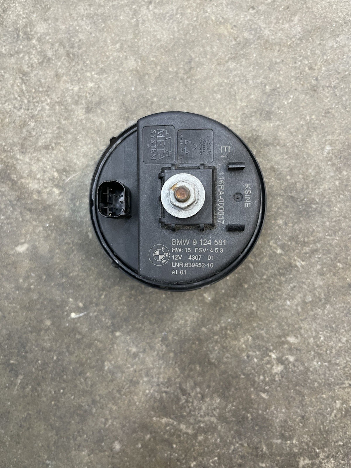 04-10 BMW 535i E60 E61 Alarm Siren Horn OEM 9124581 Black