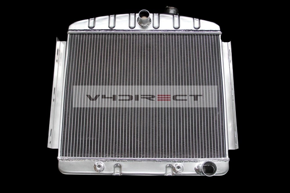 Polished KKS 3 Row Aluminum Radiator fit 1955 1956 1957 Chevy Bel Air 6 Cylinder
