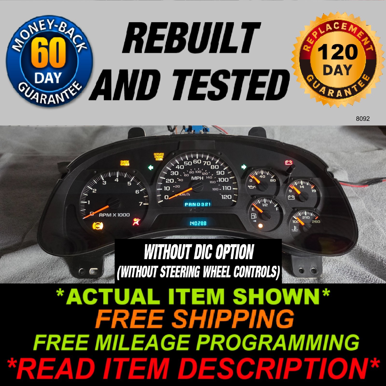 2002-2004 Chevy Trailblazer Gauge Cluster