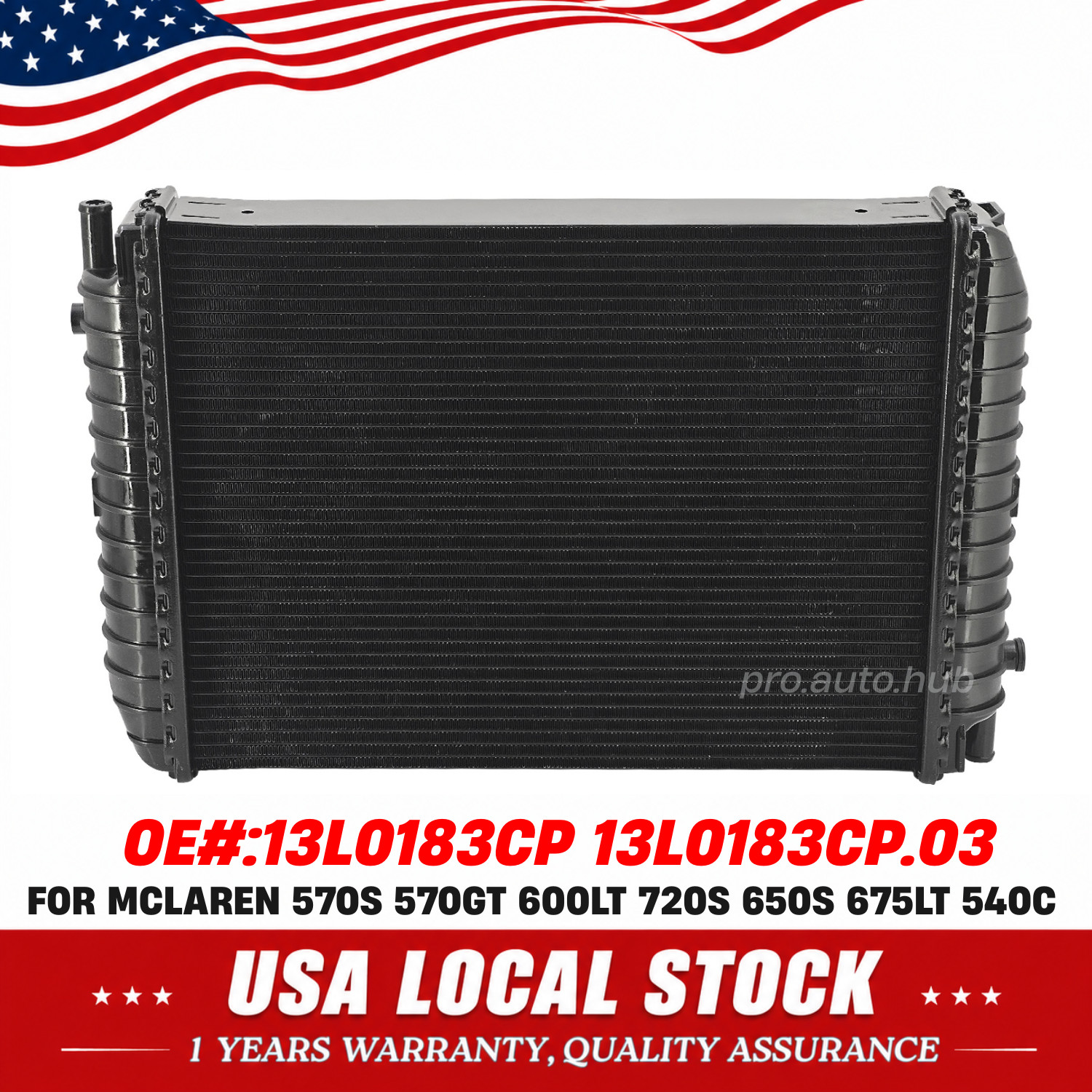 Fit 2015 - 2021 Mclaren 570S / 650S / 720S aluminum radiator Front 13L0183CP