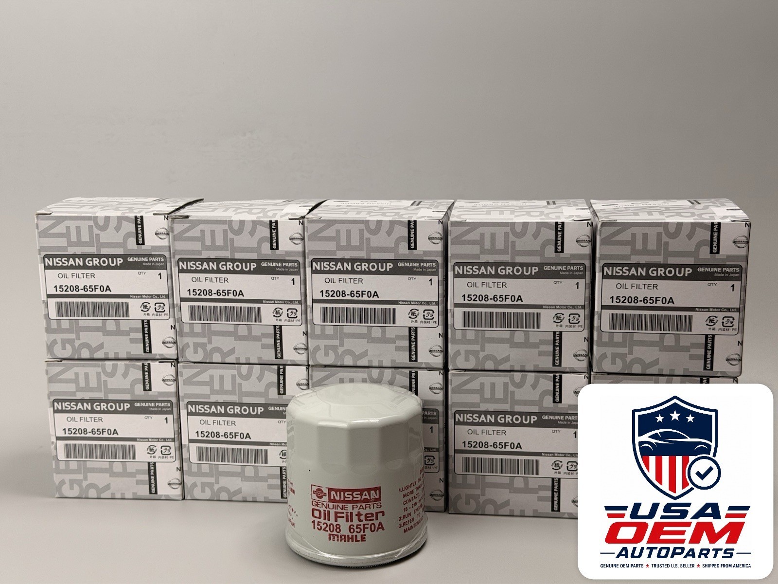 Genuine Nissan Engine Oil Filter Set Of 10 pcs 15208-65F0A OEM NEW