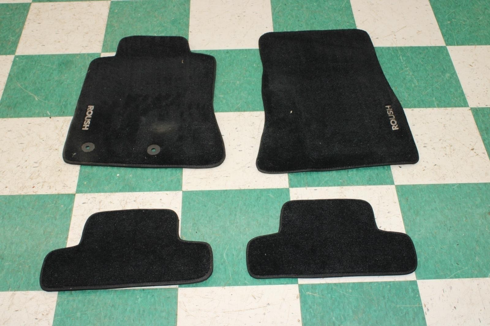 15-23 Mustang Black Set Roush Front Rear Left Right Floor Mat 4x OEM OE Factory