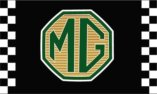 MG Green Checkered Racing 3x5 Ft Banner Flag Car Racing Show Garage Workshop
