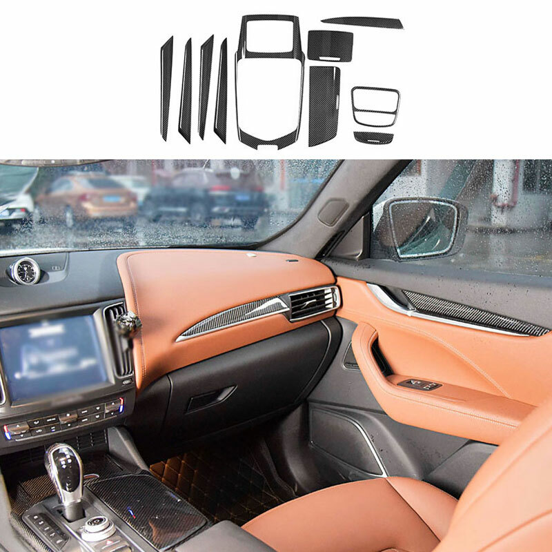 Fits Maserati Levante 2016-2021 Dry Carbon Fiber Car Interior Kit Set Cover Trim