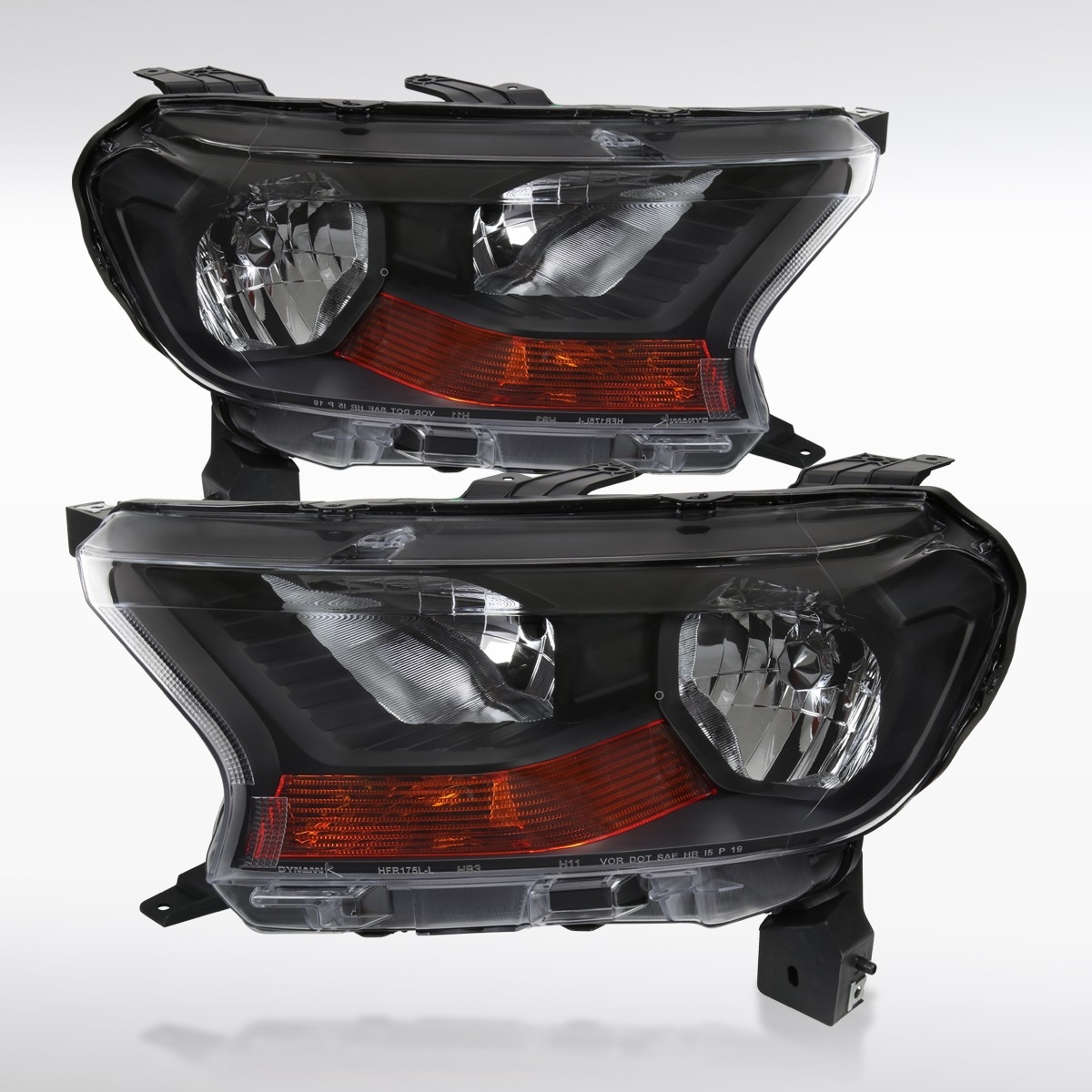 Fit 2019-2023 Ford Ranger XL XLT Black Headlights Head Lamps Left+Right 19-23 Fit 2019-2023 Ford Ranger XL XLT Black Headlights Head Lamps Left+Right 19-23