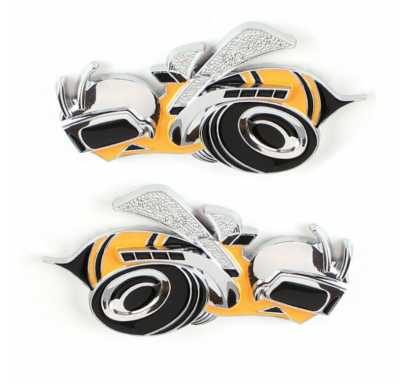 2PCS 3D Zinc alloy Hornets Emblem Bee Car Badge Sticker