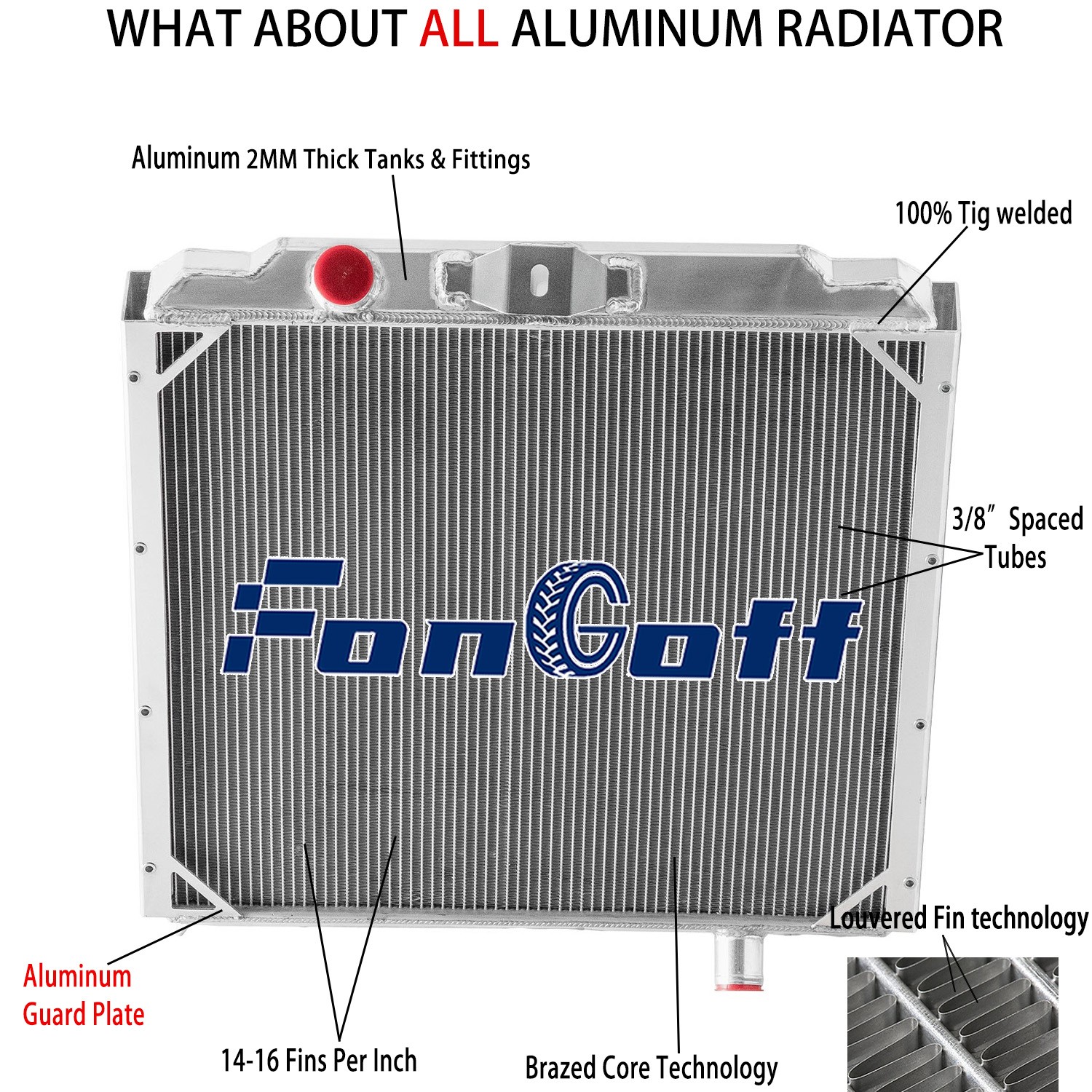Full Aluminum 4 Rows Radiator For 2002 2003 2004 Hummer H1 6.5L V8 Diesel.Engine