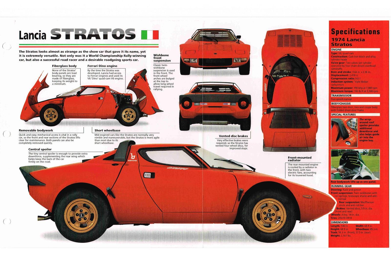 1973 / 1974 / 1975 LANCIA STRATOS IMP Brochure