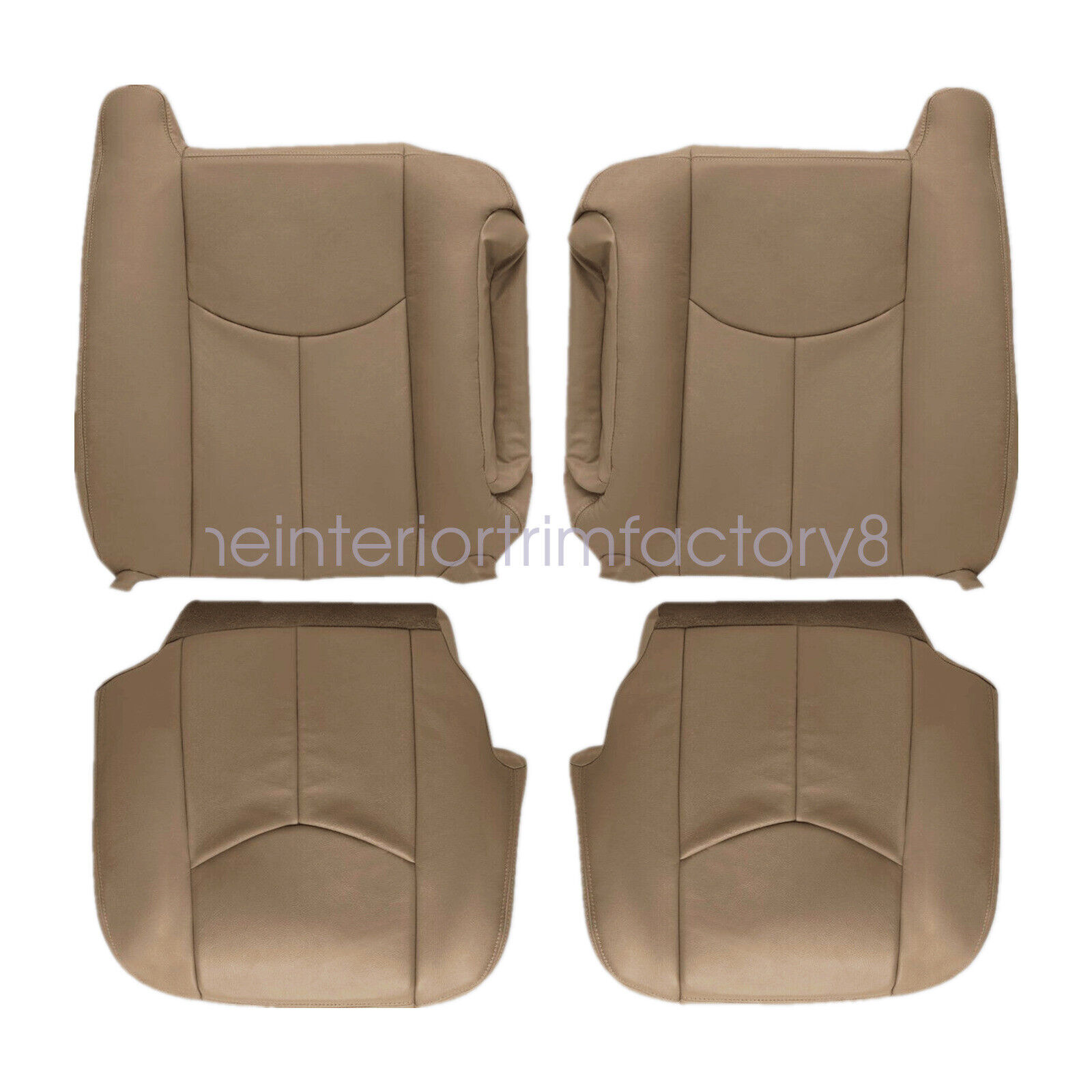 For 2003-2006 Chevy Silverado GMC Sierra Leather Bottom & Back Seat Cover Tan