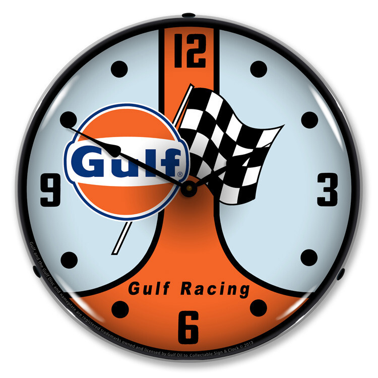 Gulf Racing GT40, Lighted Backlit LED Clock Gulf Licensed 