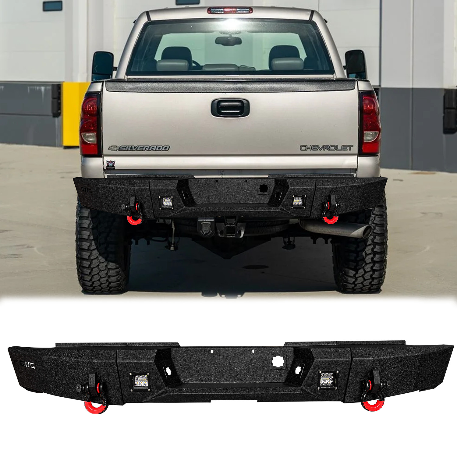 Vijay For 1999-2006 Chevy Siverado/GMC Sierra 2500HD/3500 Rear Buper W/LED Light