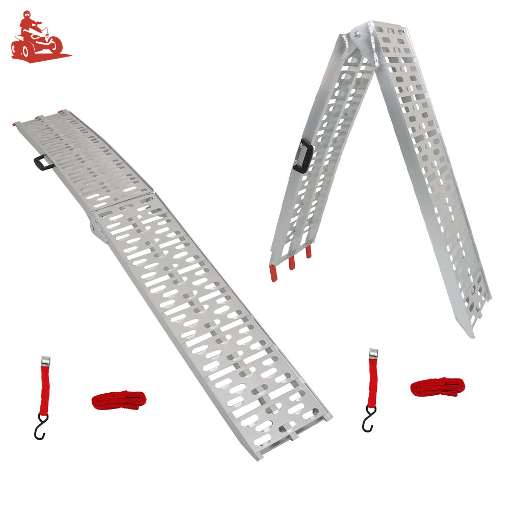 2pcs 7.5' Aluminum Folding Loading Ramps ATV UTV For Truck Motorcycle Lawn Mower
