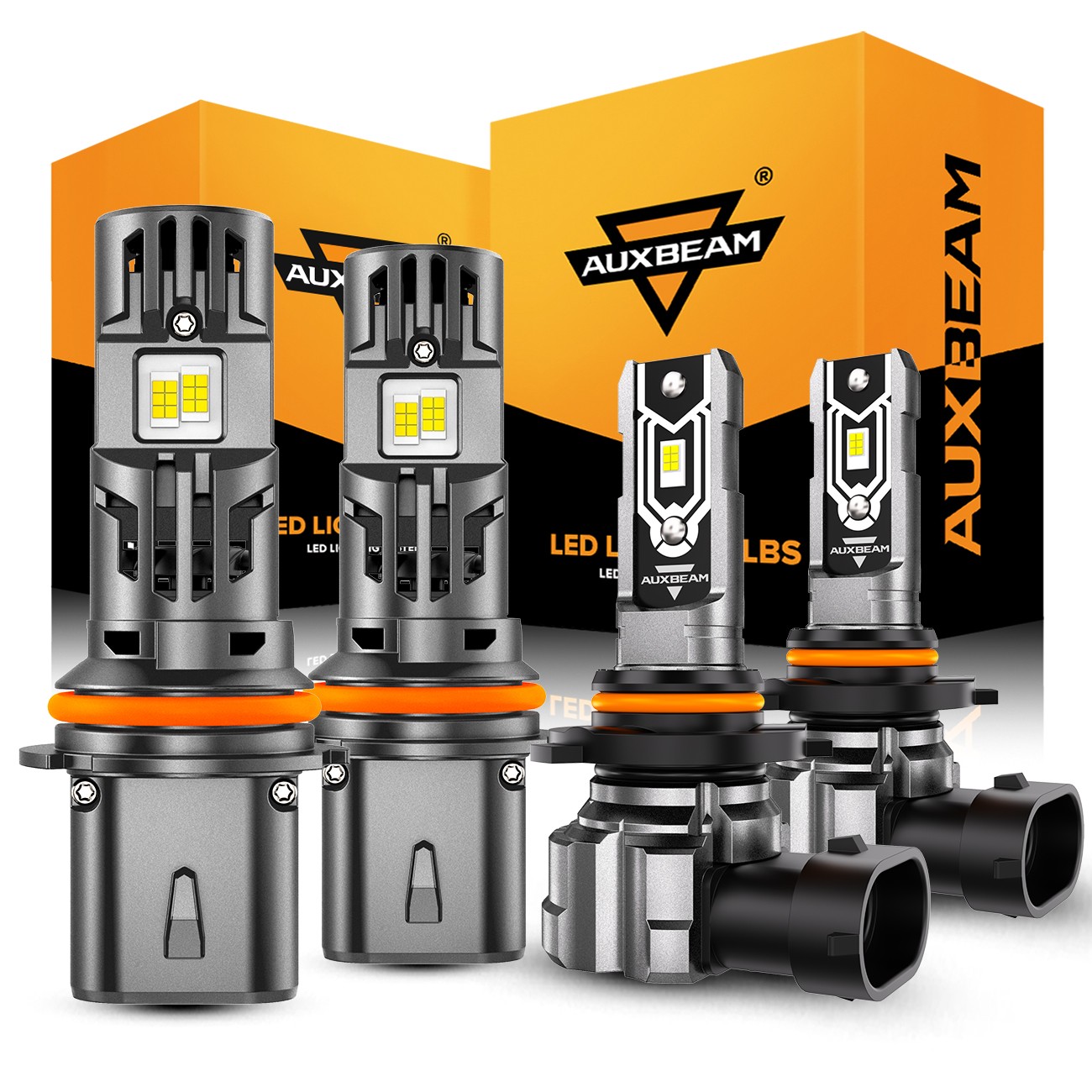 AUXBEAM Canbus 36000LM 130W 9007 LED Headlights/ 9145 H10 Fog Light White Yellow