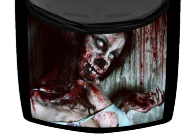 Bloody Zombie Girl Truck Hood Wrap Vinyl Car Graphic Decal 58\