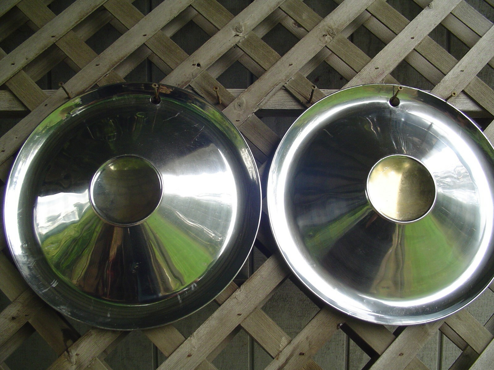 TWO VINTAGE 1954 55 STUDEBAKER COMMANDER STARLINER STARLIGHT HUBCAPS WHEEL COVER
