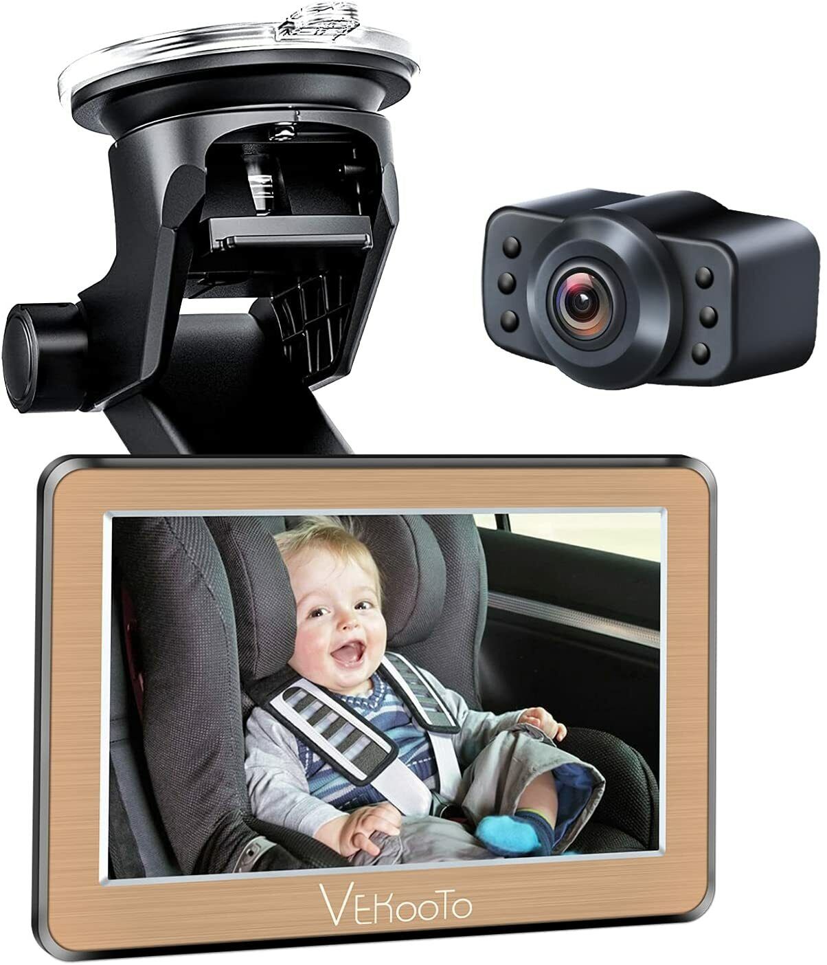 Baby Car Mirror 5\'\'Hd Display Automatically Switches the Night Vision Function, 