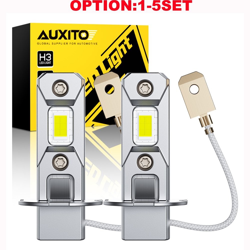 AUXITO H3 LED Headlight 100W 10000LM Fog Bulb Light 3000K Golden Yellow DRL Lamp