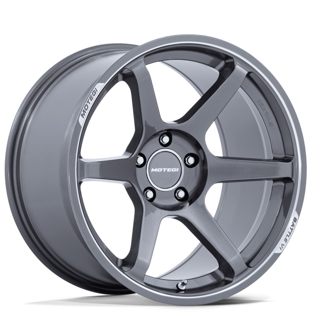 19x8.5/19x9.5 Motegi Racing Battle VI Gloss Gunzilla Machined Lip Rims (4pcs)