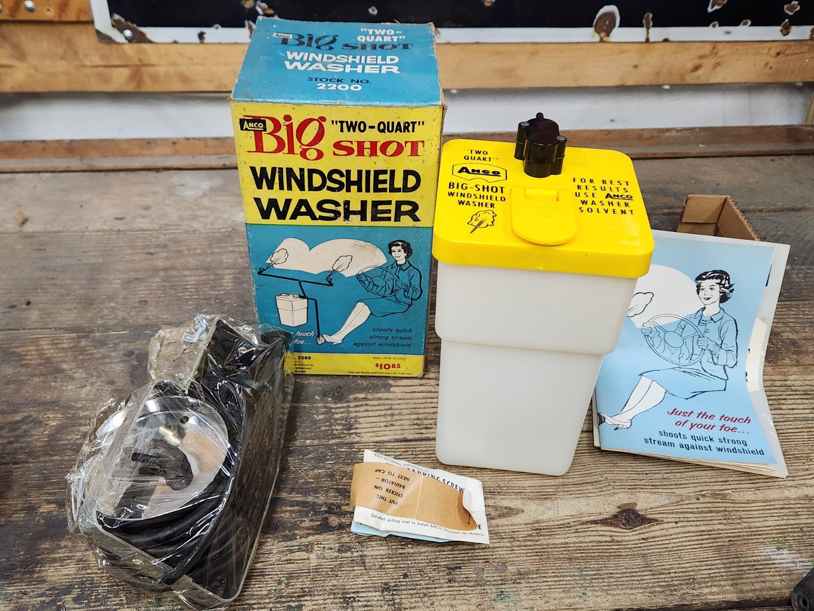 NOS Early 60\'s ANCO BIG SHOT 2200 UNIVERSAL WINDSHIELD WASHER KIT VINTAGE NIB NOS Early 60\'s ANCO BIG SHOT 2200 UNIVERSAL WINDSHIELD WASHER KIT VINTAGE NIB