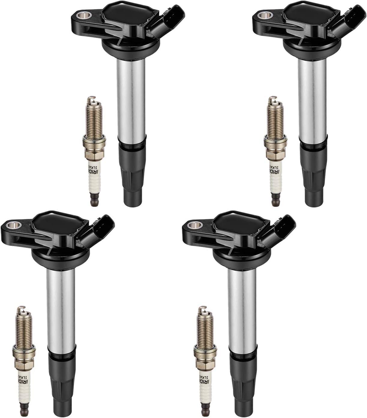 4 Ignition Coils Pack UF596 and Spark Plug For 2009-2015 Toyota Corolla 1.8L l4