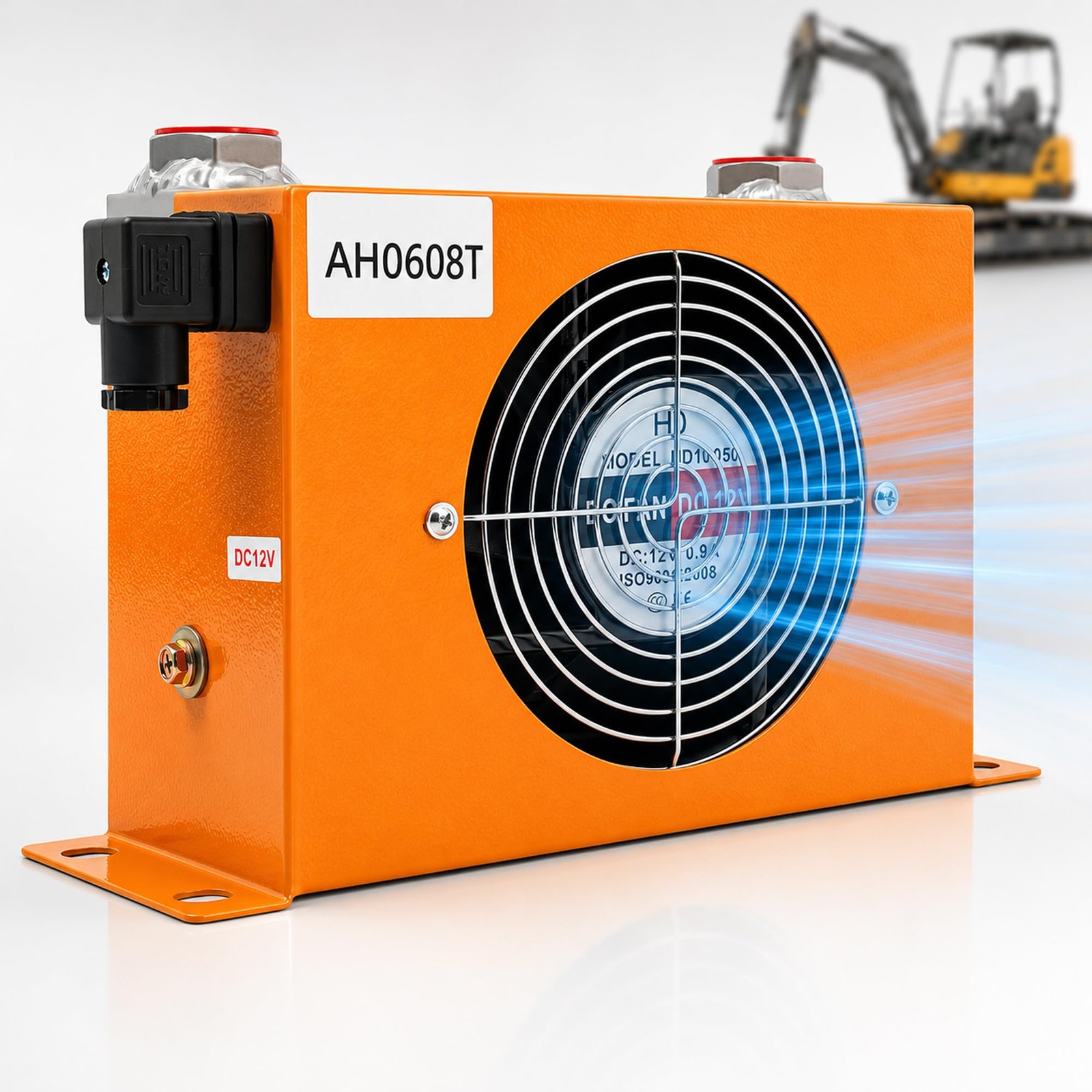 AH0608T-CA Hydraulic Air Oil Cooler 12V DC 60L/min 2MPa