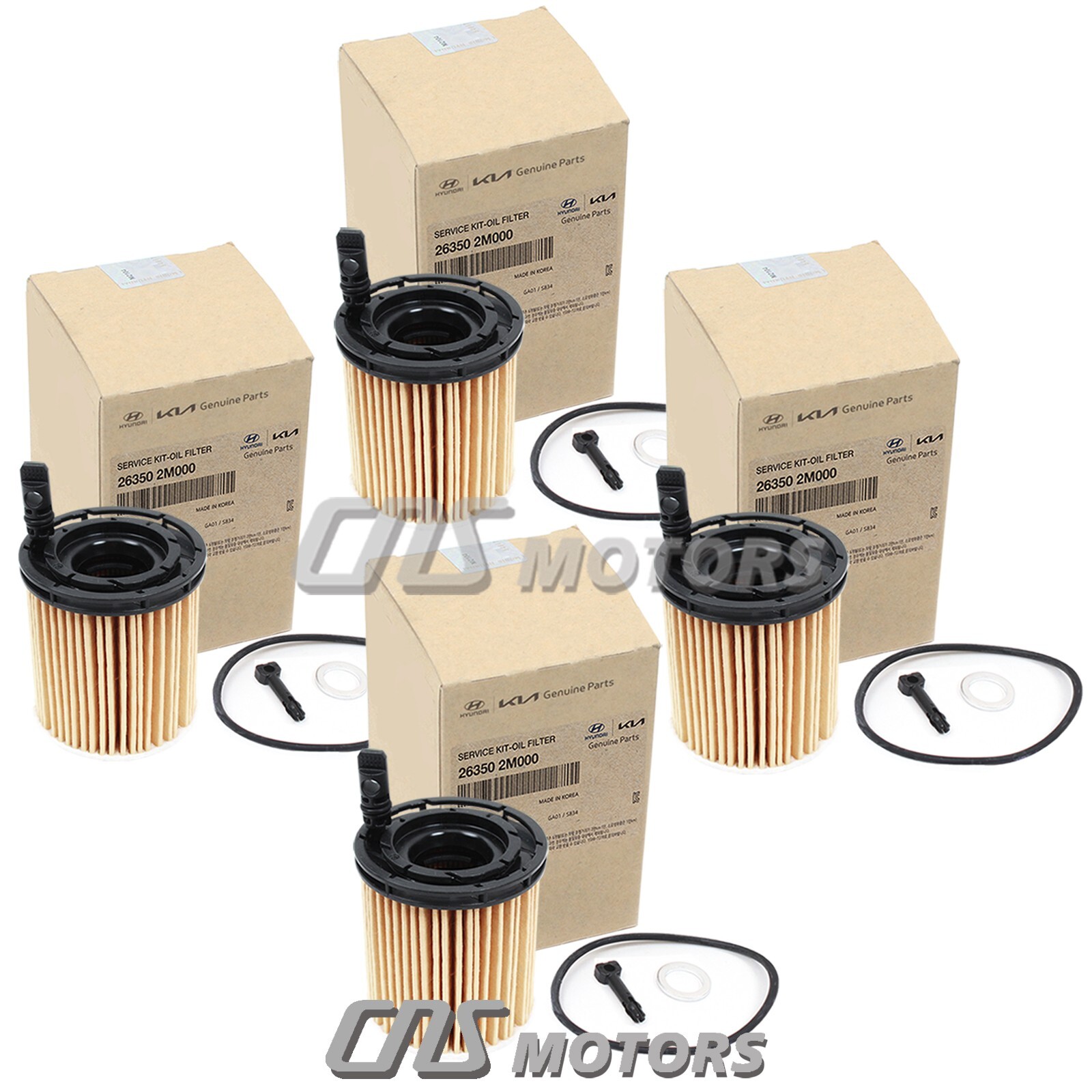 ⭐Genuine⭐4Pcs Oil Filters For 	Hyundai Santa Fe 1.6L 2021 2022 2023 263502M000