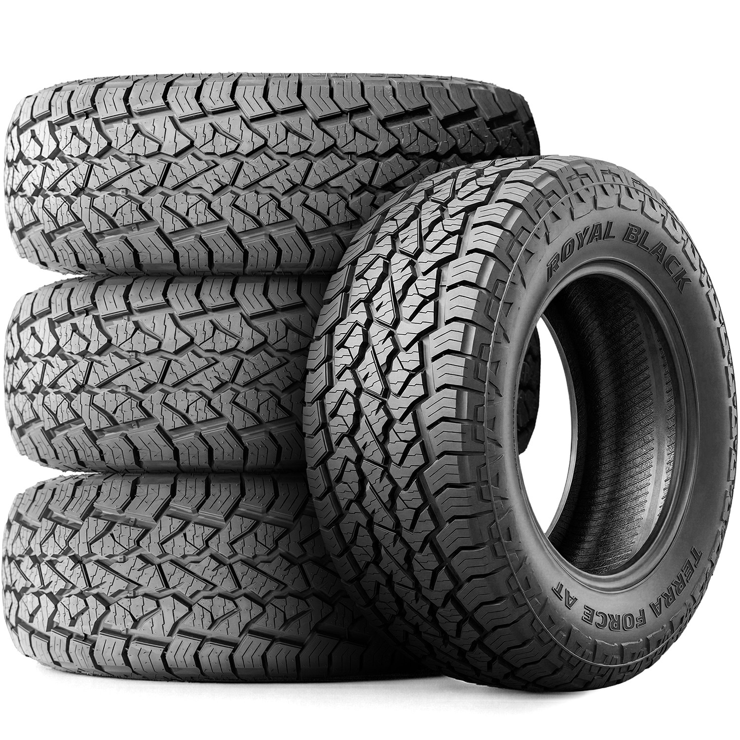 4 Royal Black Terra Force AT 215/70R16 100H All Terrain Tires UTQG 660AA