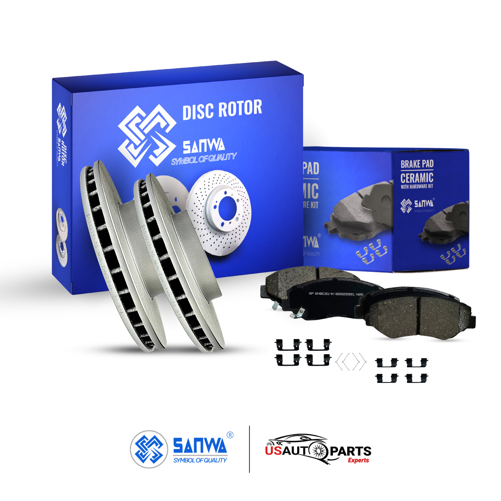 FRONT BRAKE ROTOR VENTED GEOMET COATED & CERAMIC PAD KIT 282 mm FOR HONDA 02-18