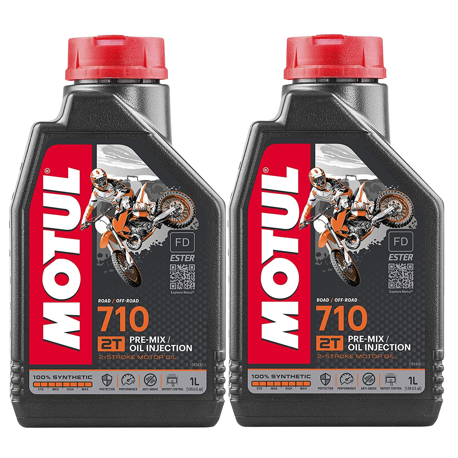 Motul 710 2 Liter 2T 100% synthetic 2-Stroke Ester Core Engine Motor Oils 2 x 1L