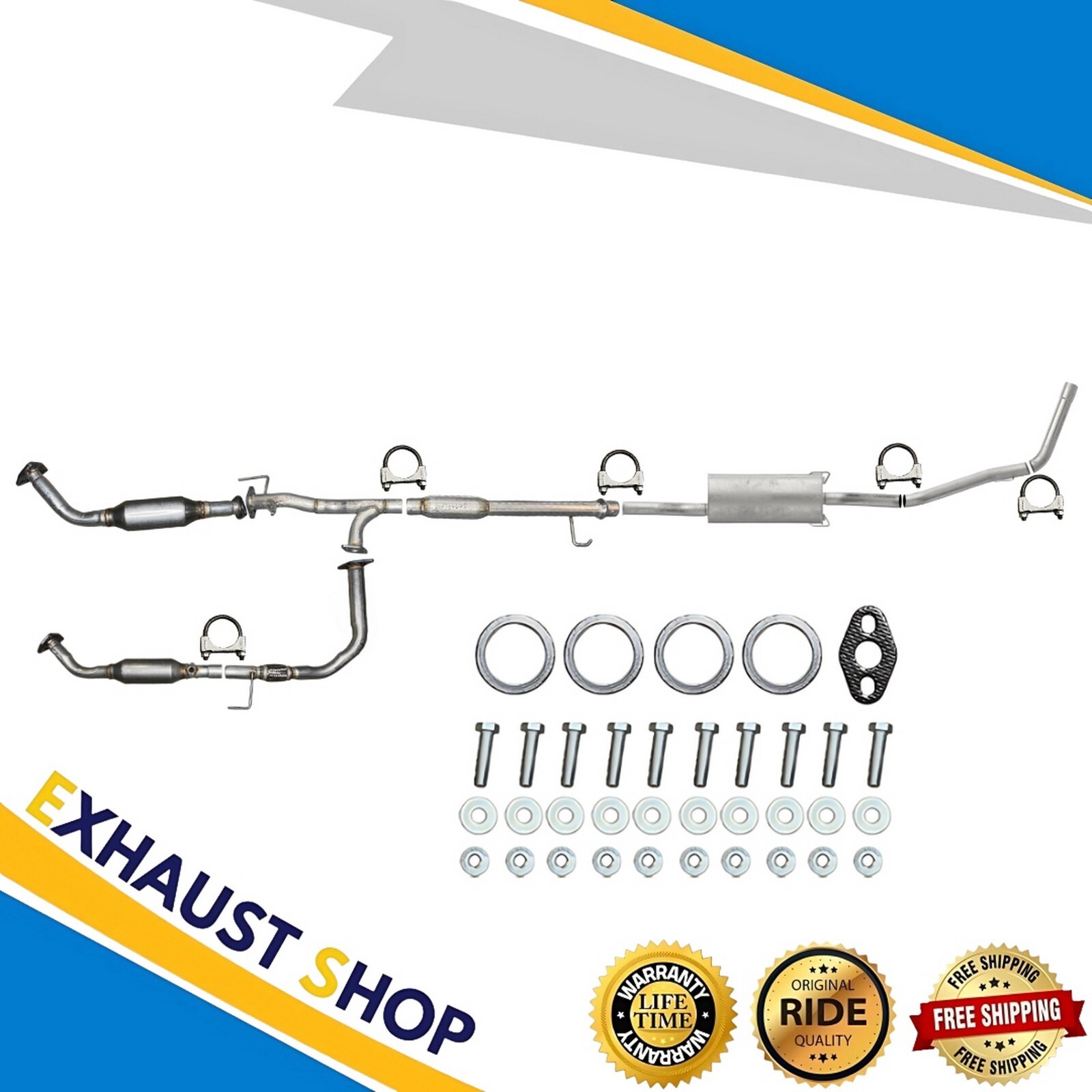 Complete Exhaust System For 2003-2004 Toyota Tundra 4.7L 140\