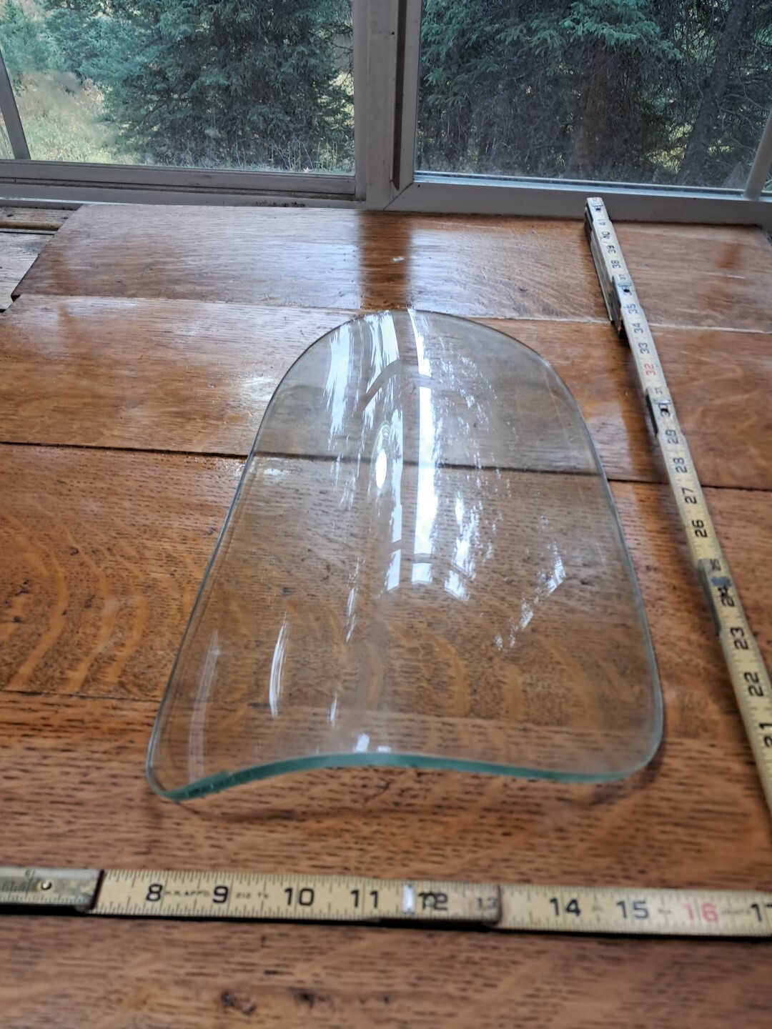 Antique GLASS Curved  VINTAGE GLASS Chips J31