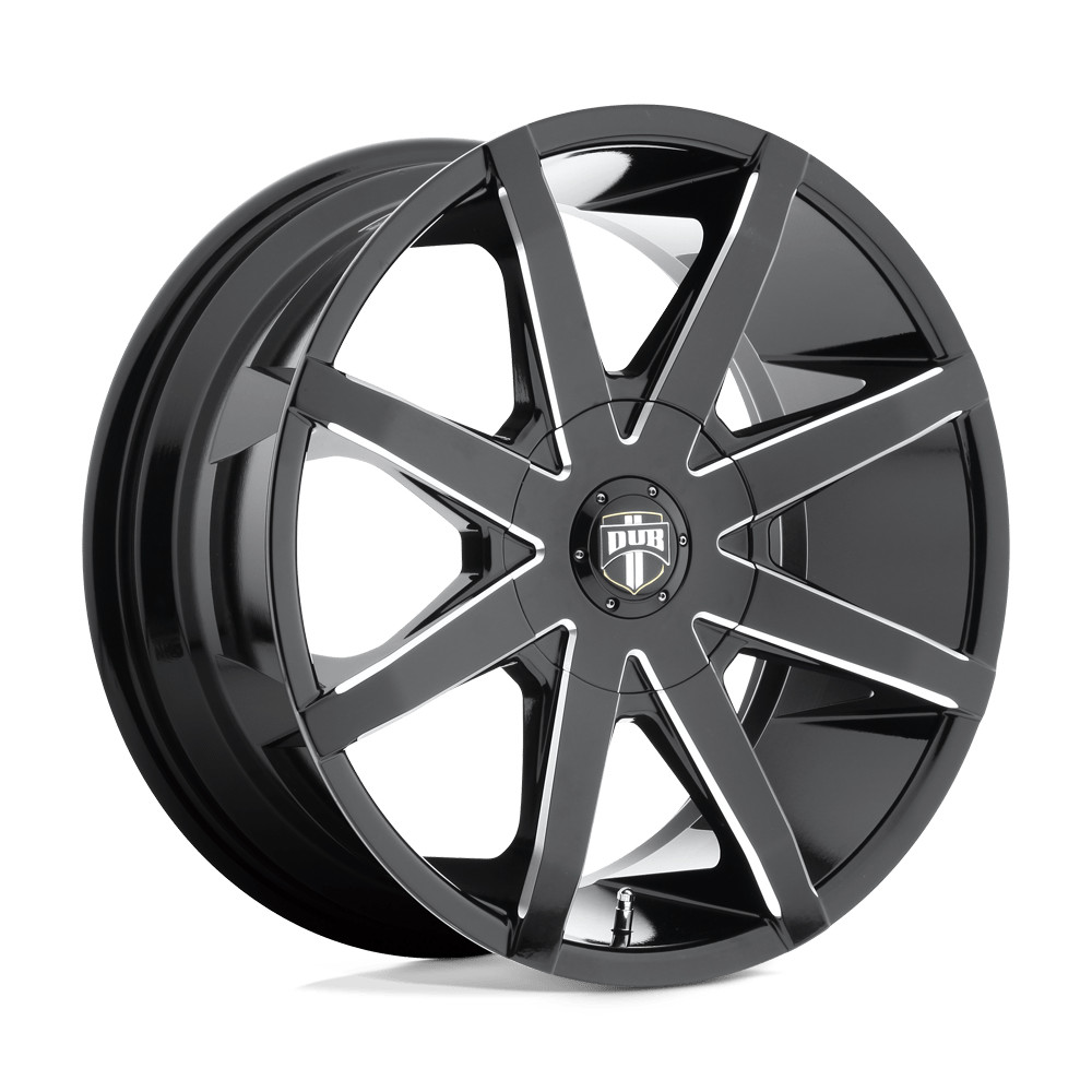 24x9.5 DUB S109 PUSH GLOSS BLACK MILLED Wheel 6x135/6x5.5 (25mm)