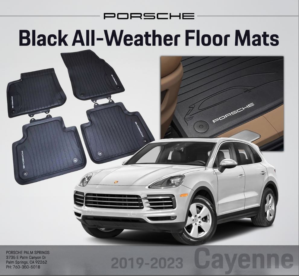 2019-2023 Genuine Porsche Cayenne All-Weather Floor Mats - Black  9Y00448011E0