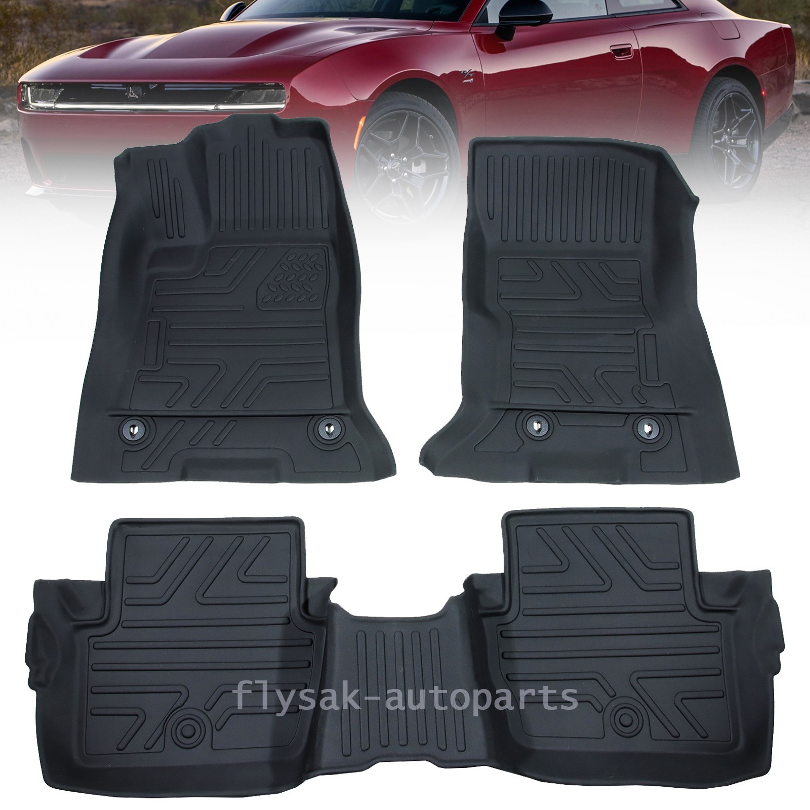 OEM Floor Mats for Cars Fit 2024-2026 Dodge Charger Daytona 2-Door All Weather