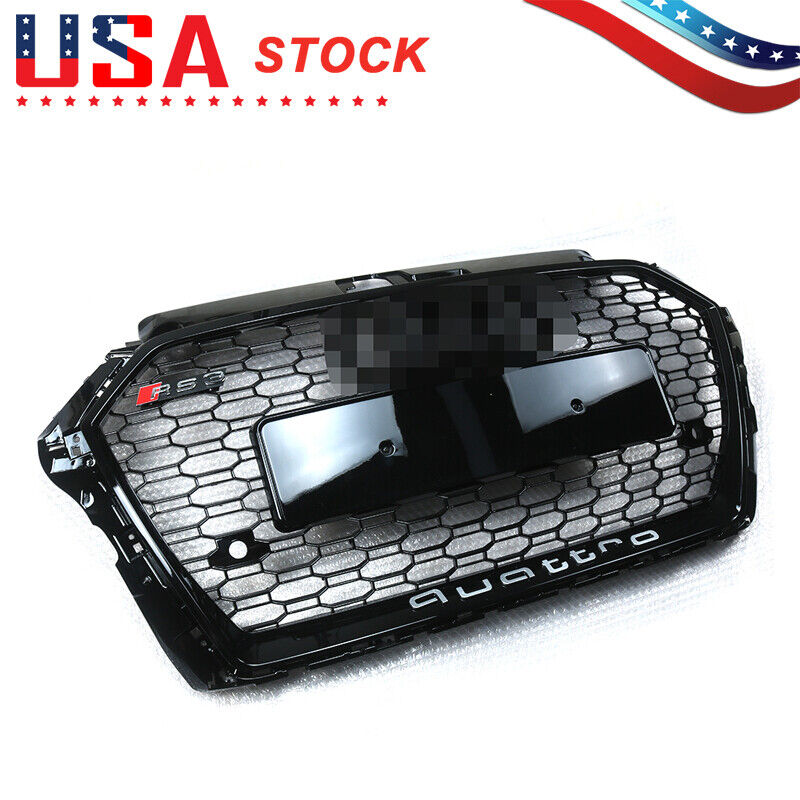 Fits Audi A3 S3 2017-2019 RS3 Style Grille Front Hood Henycomb Bumper Grill