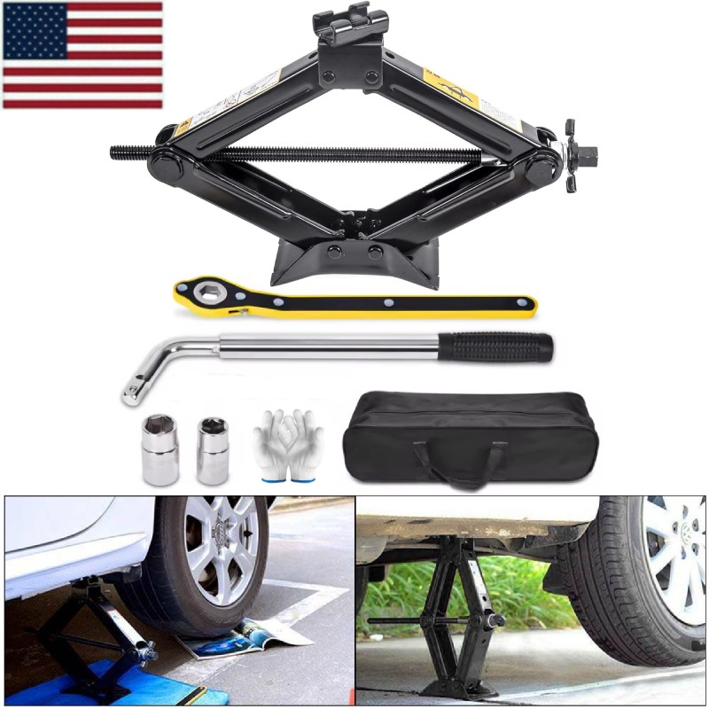Scissor Jack 2.5 Ton Car Jack Kit Tire Changing Kit with Wrench for Car SUV MPV