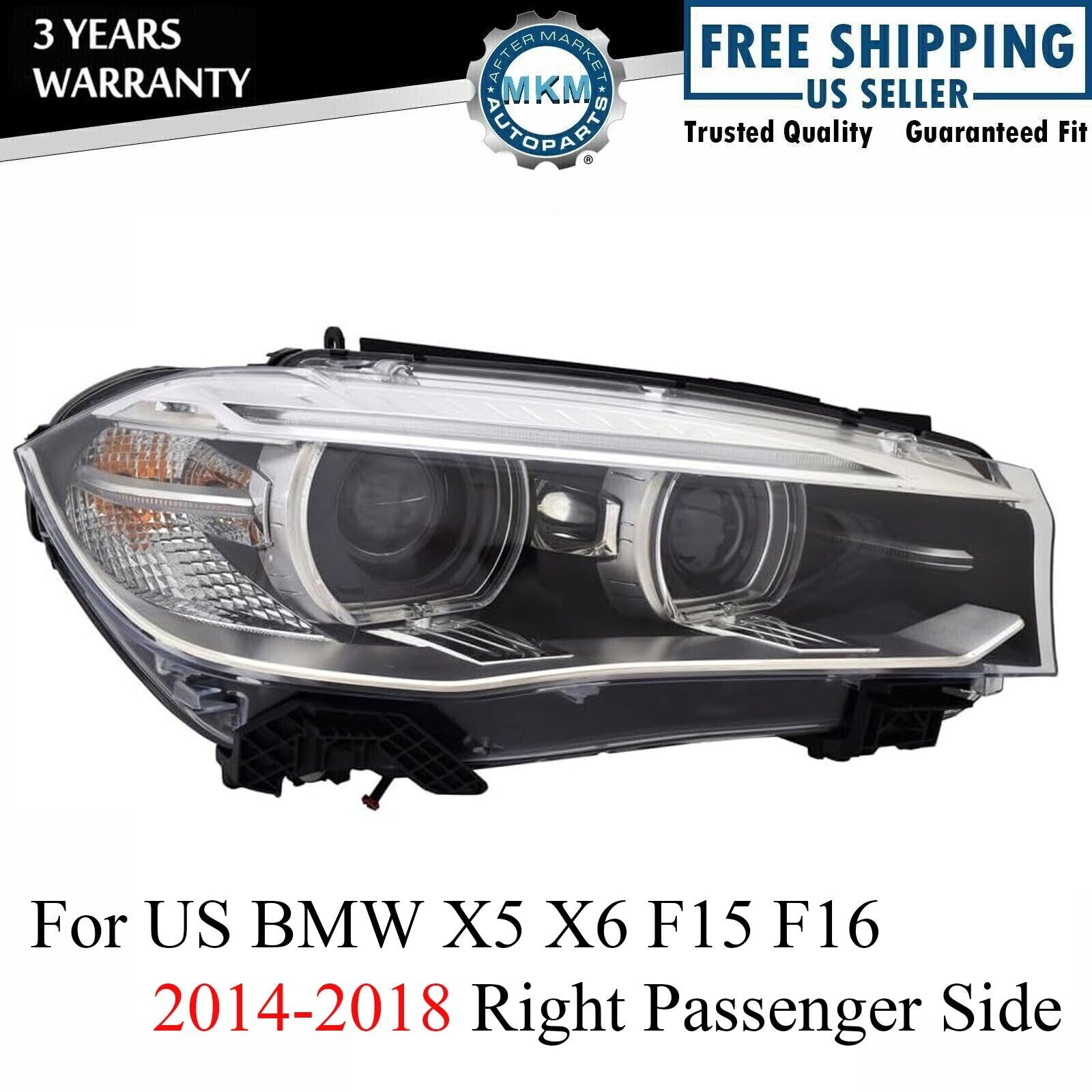 For BMW F15 F16 X5 X6 2014-2018 Right Passenger Side Xenon Adaptive Headlight US