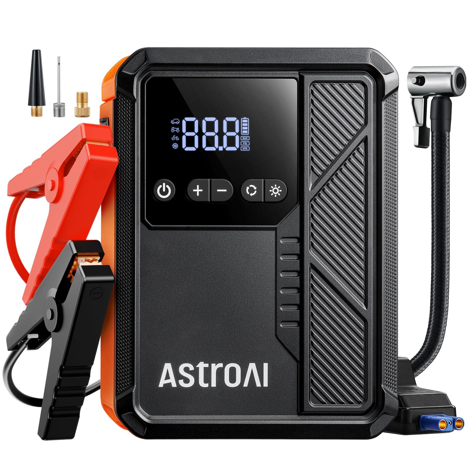 AstroAI Beta822 3000A Jump Starter with Air Compressor, 150PSI 3000A-Black 
