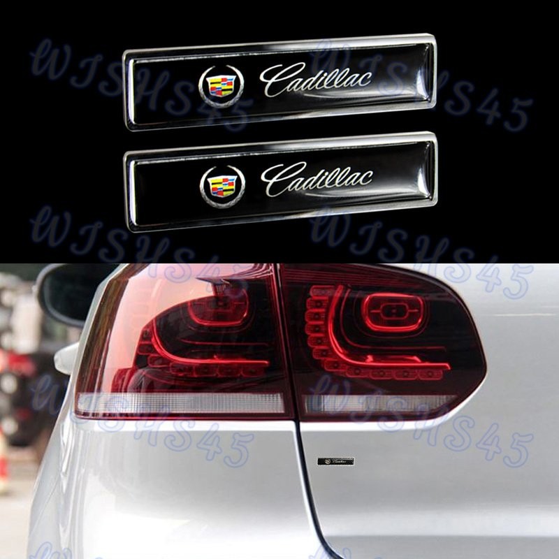 For Cadillac Luxury Auto Car Body Fender Metal Emblem Badge Sticker Decal 2PCS