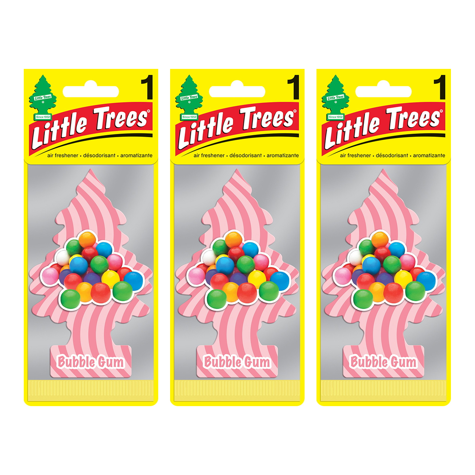 Little Trees Bubble Gum Hanging Air Freshener 3-Pack Car Home Office