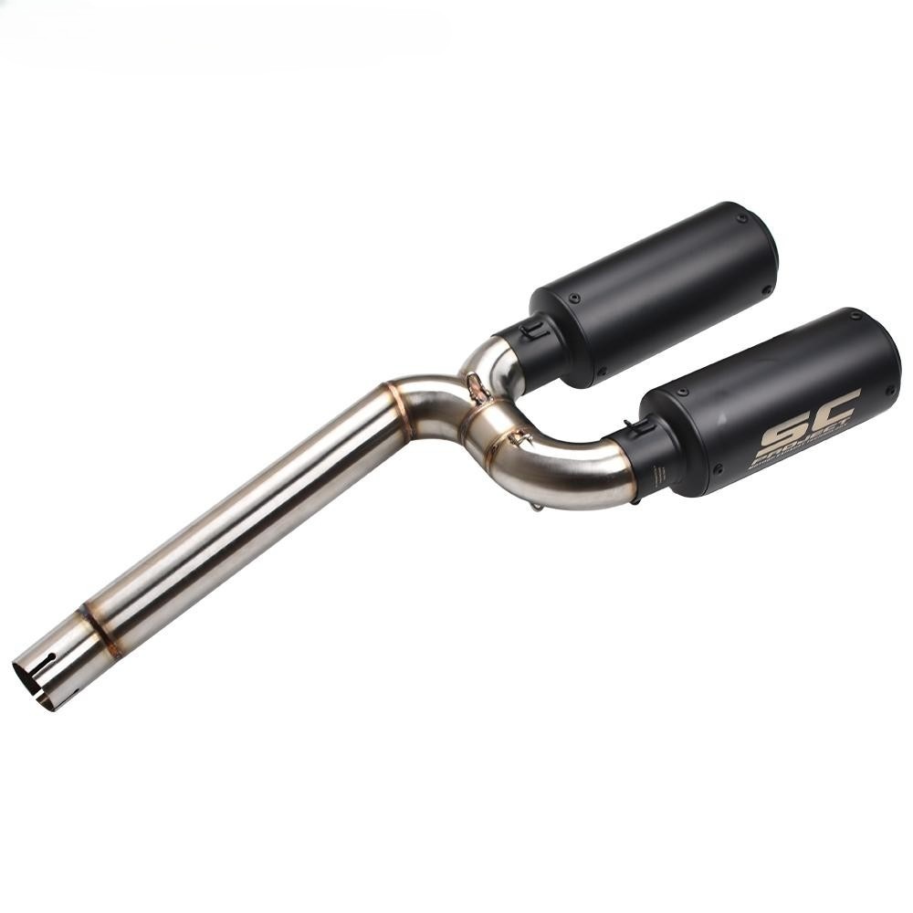 51MM Tips For Yamaha FZ6 FZ6N FZ6S 2004-2011 Black Exhaust Muffler Mid Link Pipe