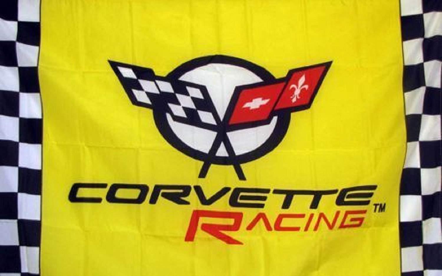 Corvette Yellow Racing Premium C-5 Flag 3\' x 5\' Indoor Outdoor (USA Seller)