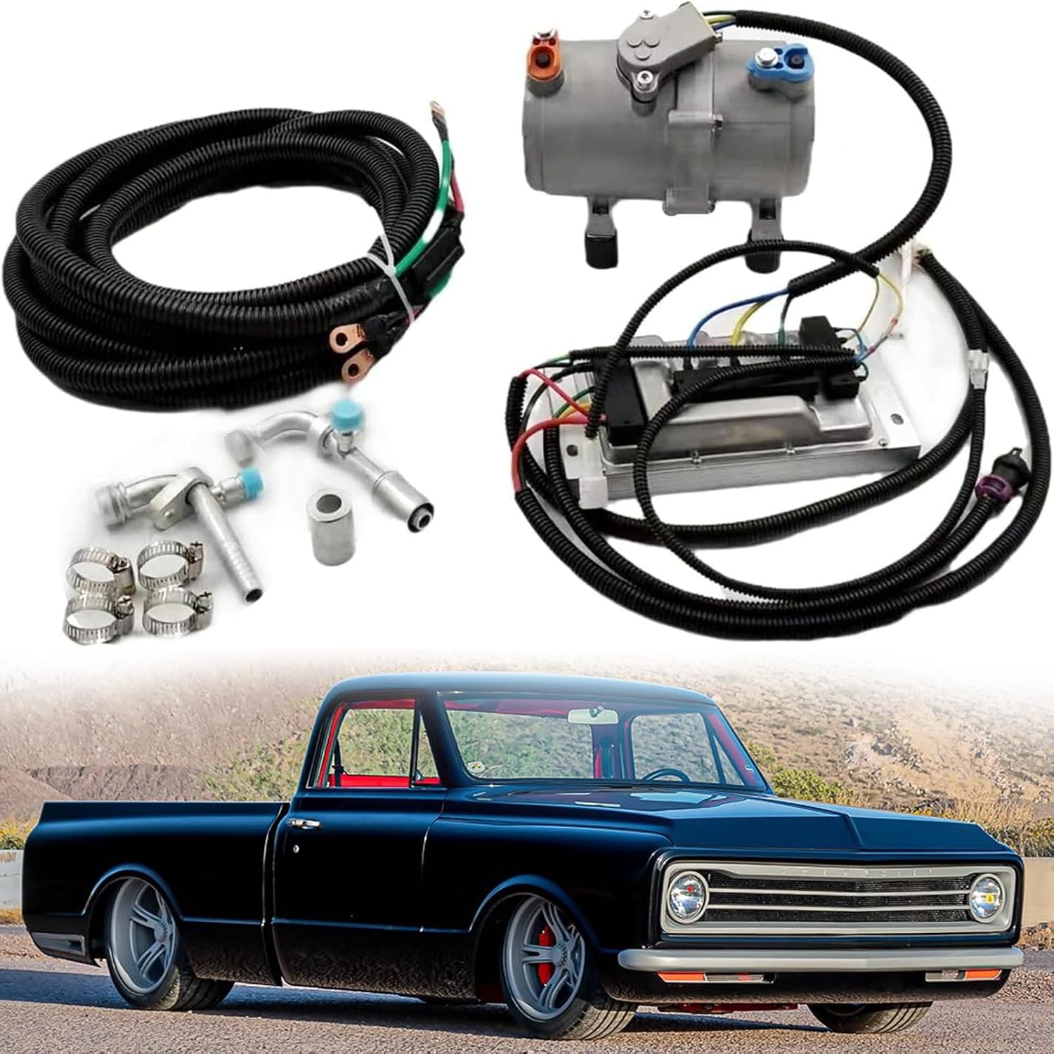 AC Scroll Compressor Universal 12V Electric Car Air Conditioner Compressor Kit