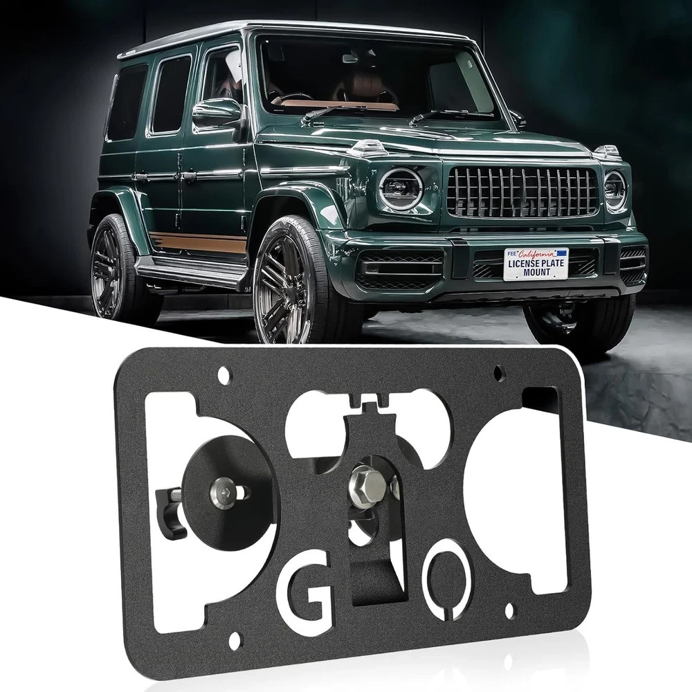 Mercedes G-Class SLR McLaren No Drill License Plate Mount |  Black Powder Coat