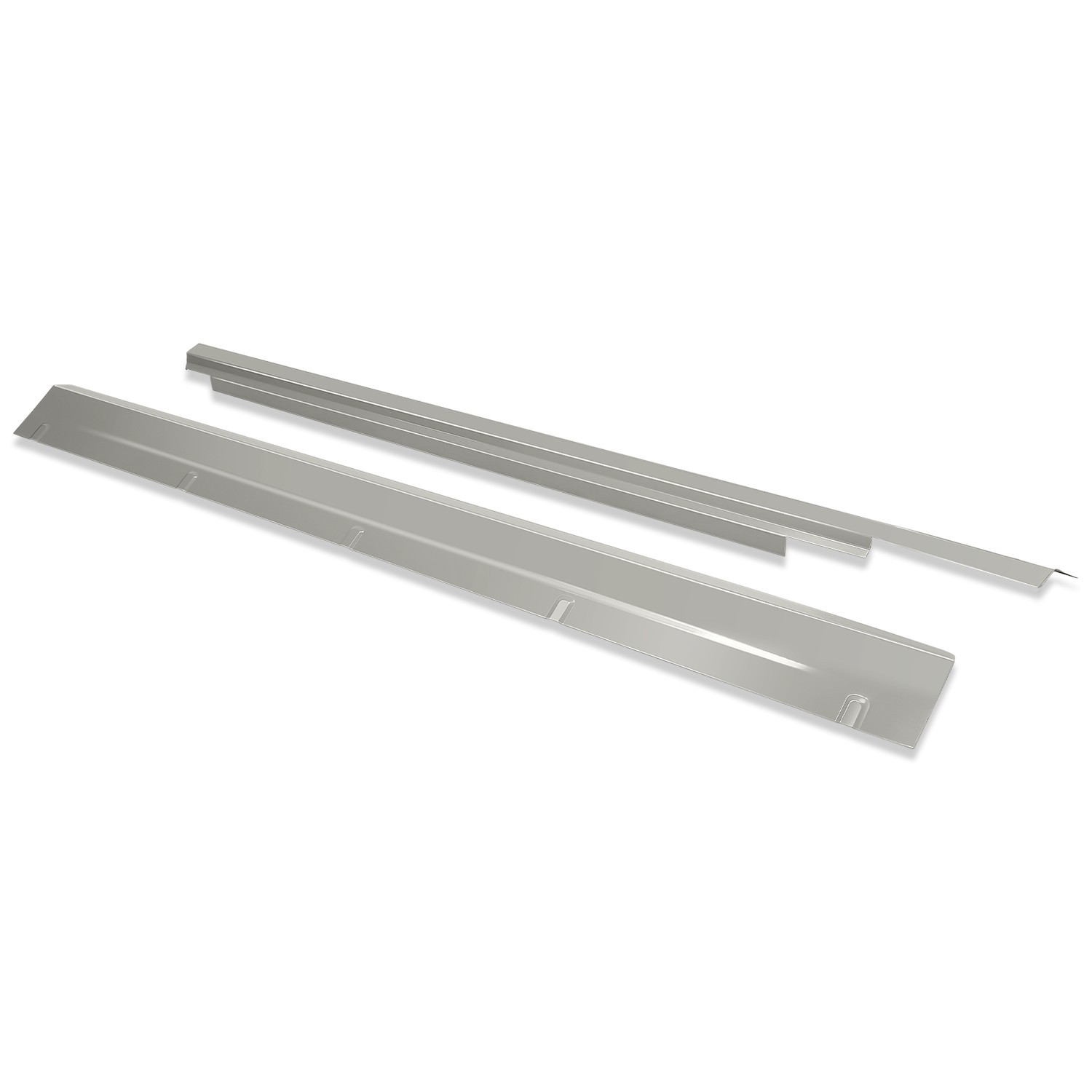 Fit 14-19 Silverado Sierra Extended Cab Silver Slip-On Outer Rocker Panel Pair