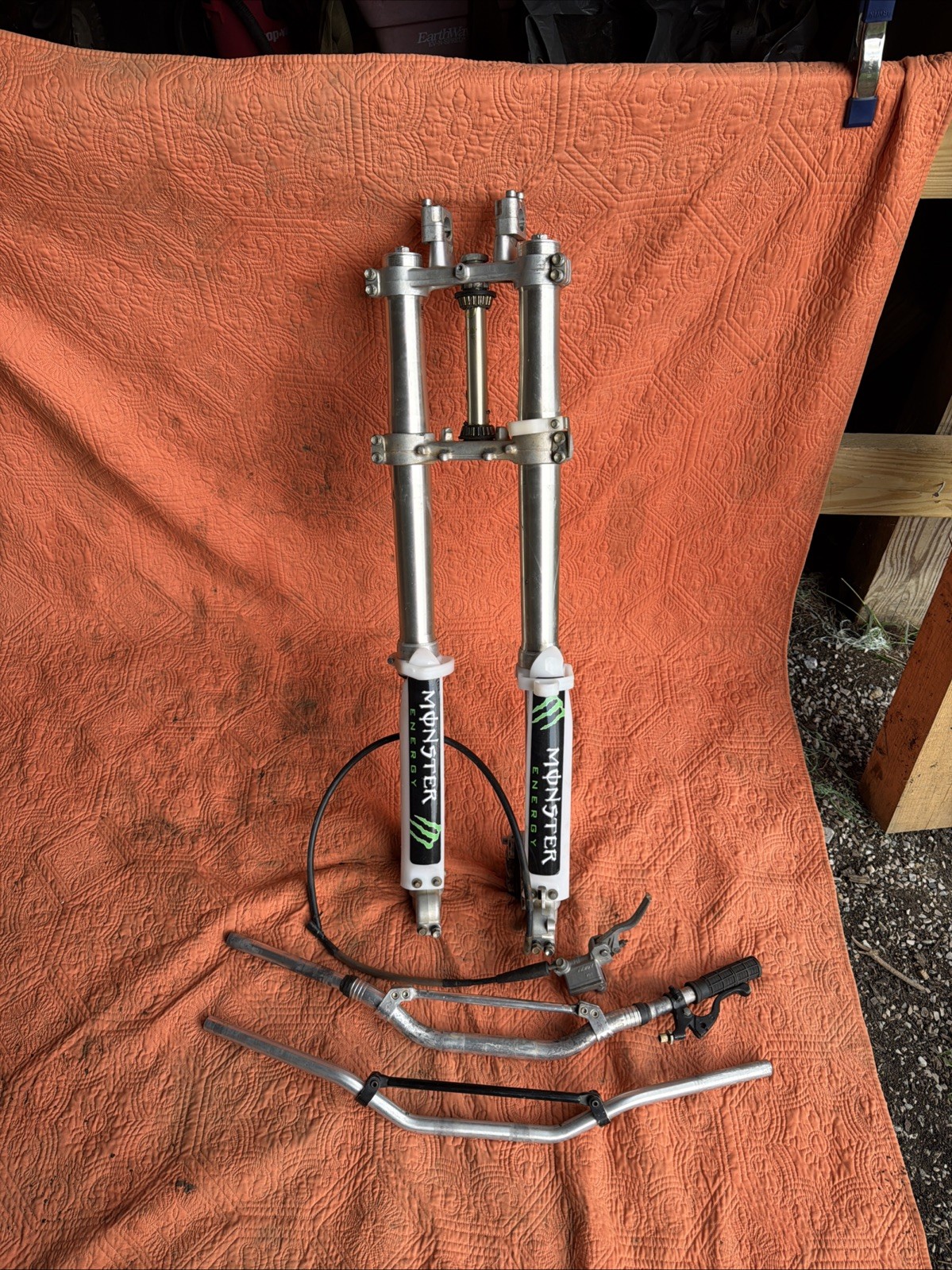 99-01 KAWASAKI KX125 KYB FRONT FORKS TRIPLE CLAMPS TREES TUBES Handlebar Brakes