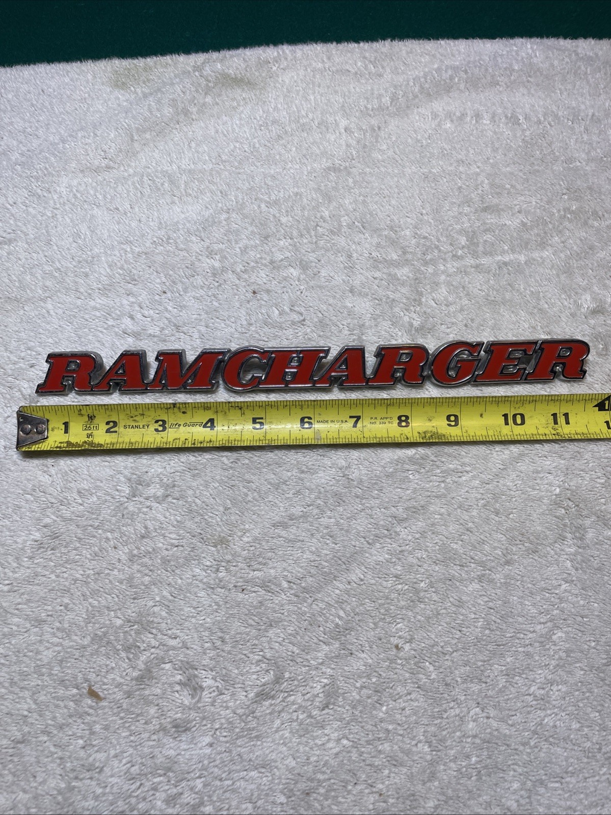 1974-80 Original Mopar Dodge RamCharger Fender Emblem 3739984 Nameplate Truck